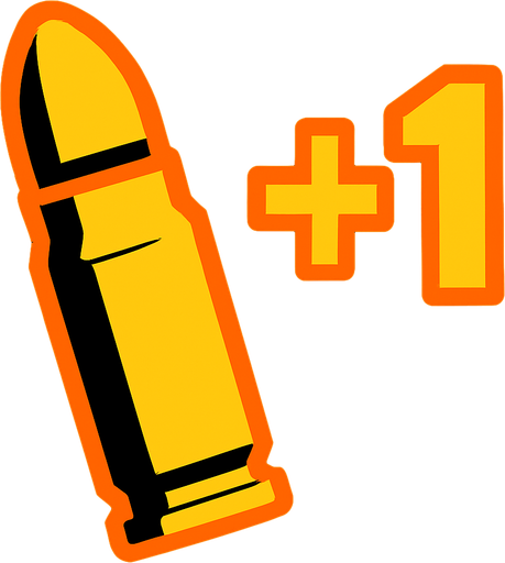 Ammo +1 upgrade.
In-Game asset.  2d.  High contrast.  No shadows