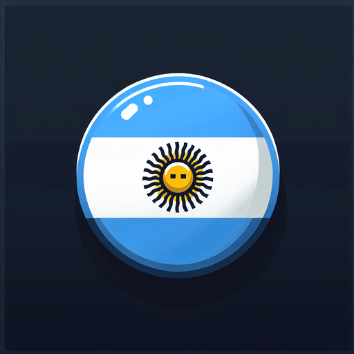 la bandera de argentina redonda.
Single Game Texture.  In-Game asset.  2d.  Blank background.  High contrast.  No shadows