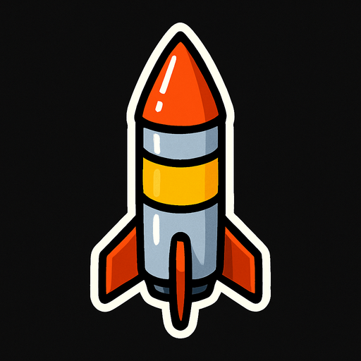 Tiny missile pointing up.
In-Game asset.  2d.  High contrast.  No shadows