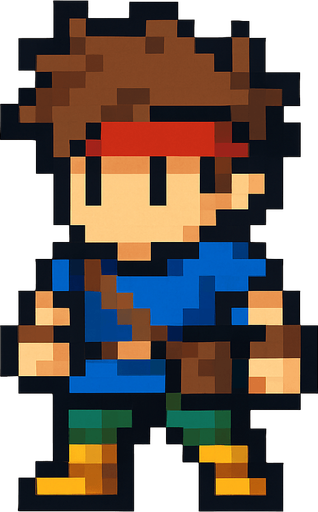 pixel art 2D Char.
In-Game asset.  2d.  High contrast.  No shadows