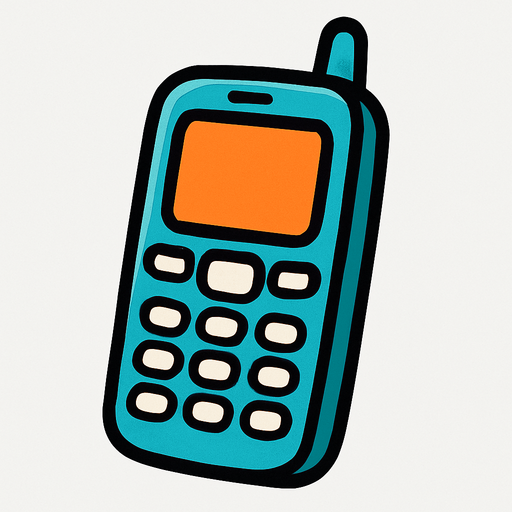 Un teléfono.
In-Game asset.  2d.  High contrast.  No shadows