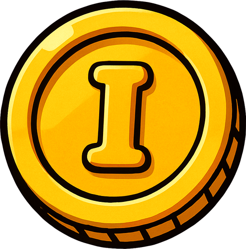 yellow gold coin.
In-Game asset.  2d.  High contrast.  No shadows