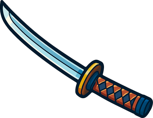 Katana.
In-Game asset.  2d.  High contrast.  No shadows
