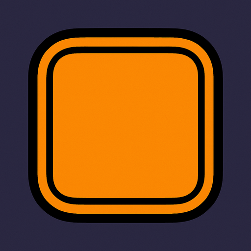 round edge square.
In-Game asset.  2d.  High contrast.  No shadows