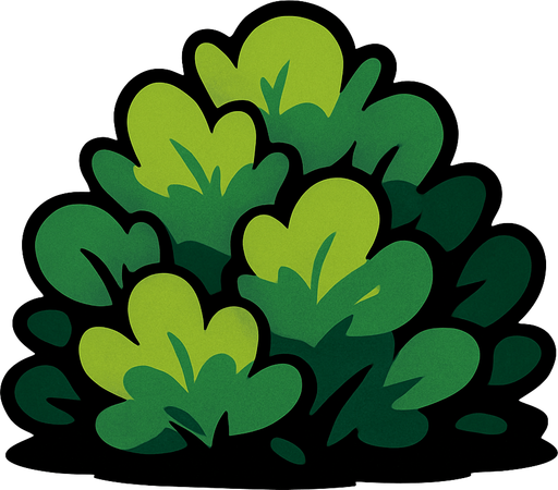 bush.
In-Game asset.  2d.  High contrast.  No shadows