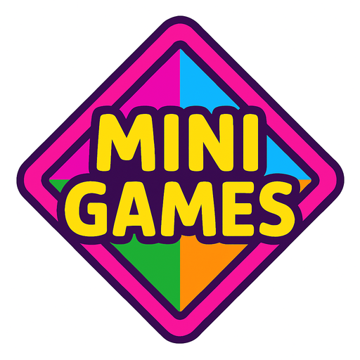 Diamond shaped colourful mini games button.
In-Game asset.  2d.  High contrast.  No shadows