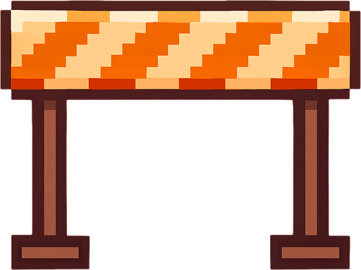 A pixel rectangle barrier.
In-Game asset.  2d.  High contrast.  No shadows. Pixel