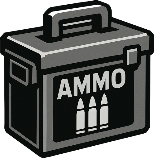 ammo box but gray.
In-Game asset.  2d.  High contrast.  No shadows