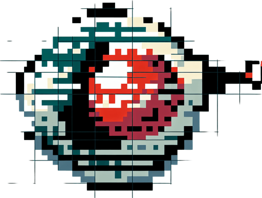 16 bit sprite of a christmas ornament Single Game Texture. In-Game asset. 2d. Blank background. High contrast. No shadows.