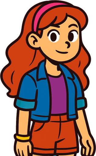 teen girl.
In-Game asset.  2d.  High contrast.  No shadows