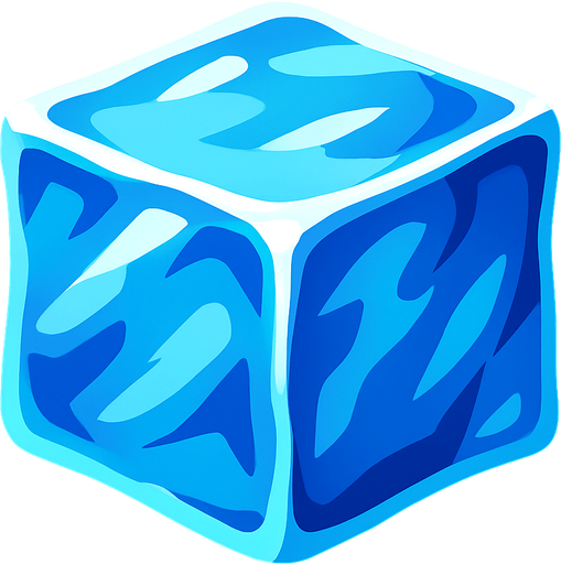 Ice cube.
In-Game asset.  High contrast.  No shadows