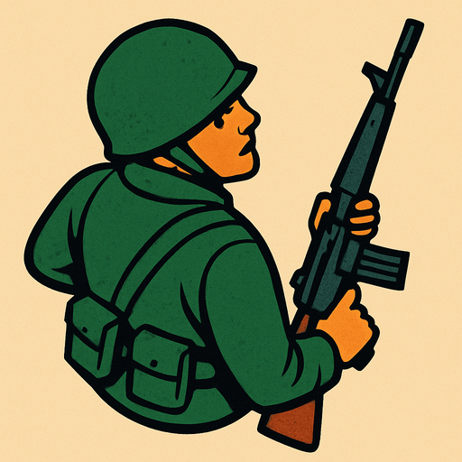Let's look at soldiers from a bird's eye view, but the soldier should look back and have a weapon in hand..
In-Game asset.  2d.  High contrast.  No shadows