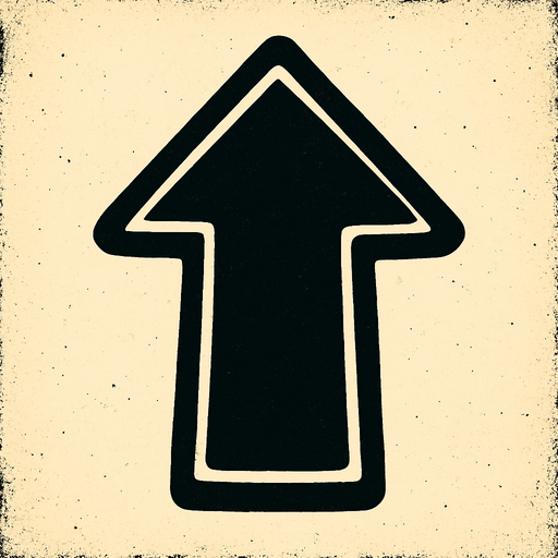 Black arrow pointing up.
In-Game asset.  2d.  High contrast.  No shadows