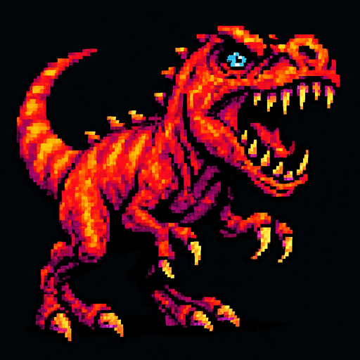 90'lardaki retro oyun dinazoru. vahşi olsun
In-Game asset.  2d.  High contrast.  No shadows