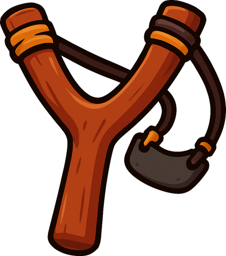 Slingshot.
In-Game asset.  2d.  High contrast.  No shadows