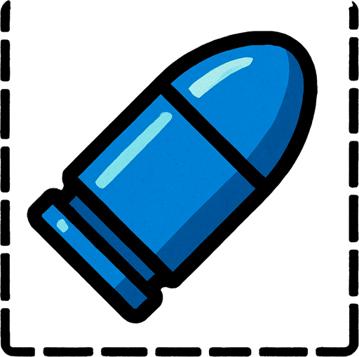 Bala azul.
In-Game asset.  2d.  High contrast.  No shadows