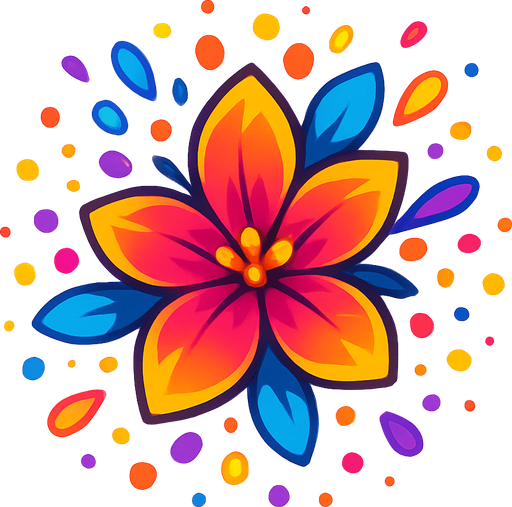 Flowery particle. Vibrant..
In-Game asset.  2d.  High contrast.  No shadows