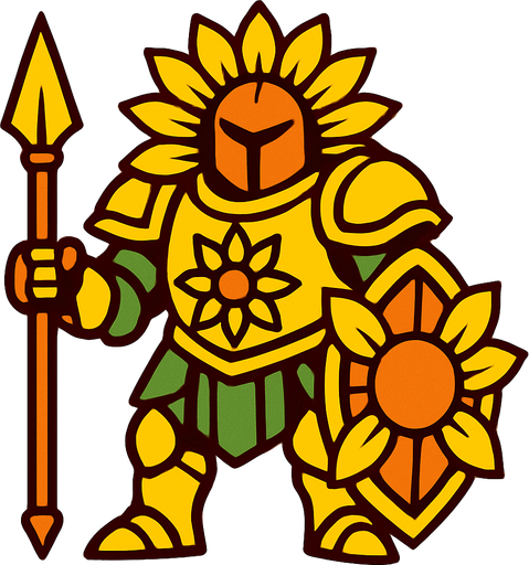 sunpetalSentinel.
2d.  High contrast.  No shadows