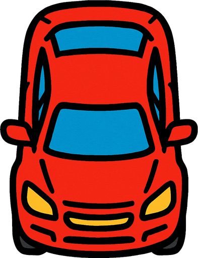 Car seen from above.
In-Game asset.  2d.  High contrast.  No shadows