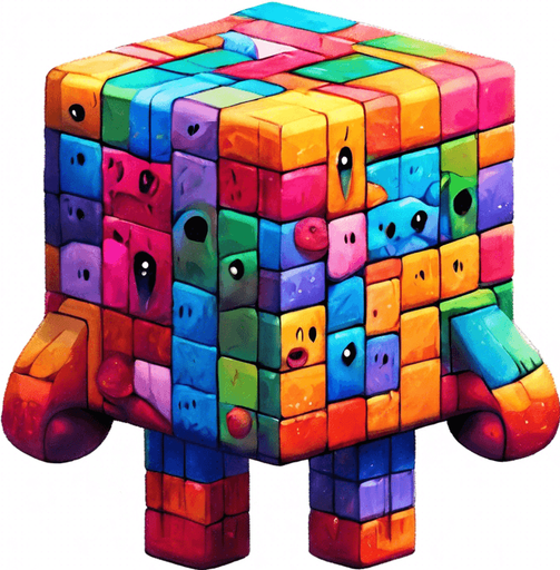 Add cute eyes to the cube