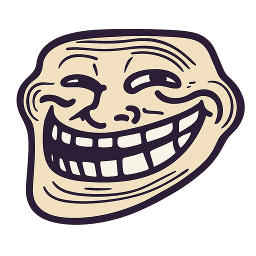 trollface.
In-Game asset.  2d.  High contrast.  No shadows