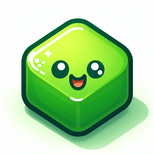 Perfectly square bright green game piece with cute happy face. Cartoon style. Cute art style. Simple vector style. No Shadows.
Single Game Texture. In-Game asset. 2d. Blank background. High contrast. No shadows.