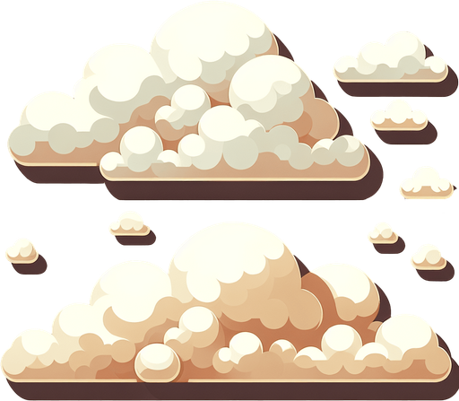 Clouds.
Single Game Texture. In-Game asset. 2d. Blank background. High contrast. No shadows.