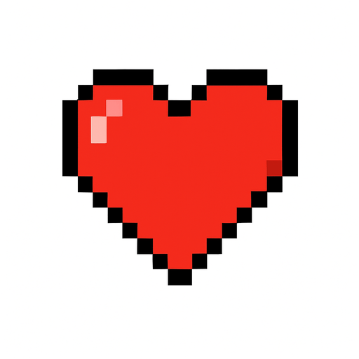 As un corazón pixelado.
In-Game asset.  High contrast.  No shadows