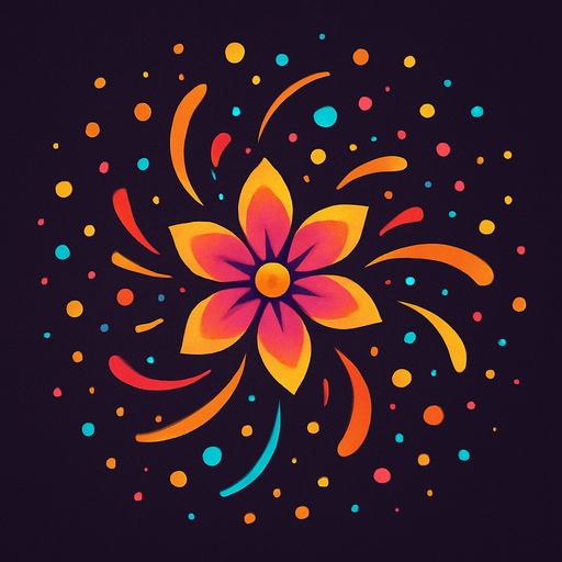 Flowery particle. Vibrant..
In-Game asset.  2d.  High contrast.  No shadows