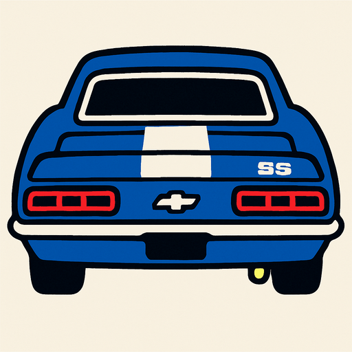 Cheverleot camaro ss arkasi ama yukaridan
In-Game asset.  2d.  High contrast.  No shadows