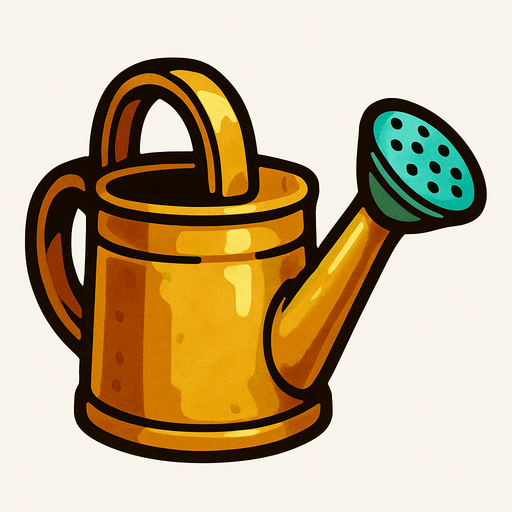 watering can. Single Game Texture. In-Game asset. 2d. Blank background. High contrast. No shadows.
In-Game asset.  2d.  High contrast.  No shadows