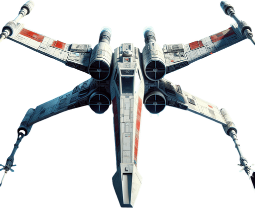 X wing, from back-Top view