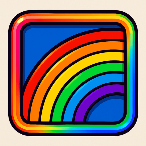 Rainbow effect. Vibrant..
In-Game asset.  2d.  High contrast.  No shadows