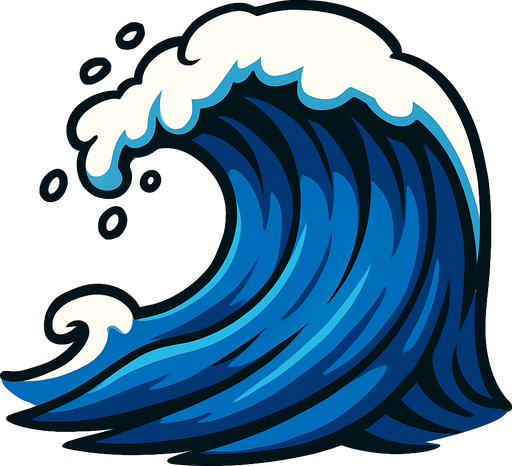 tsunami wave no background.
In-Game asset.  2d.  High contrast.  No shadows