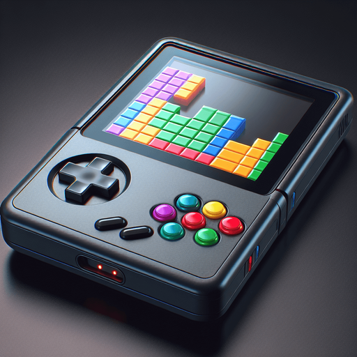 Photorealistic tetris handconsole, front view. Cut out the screen to transparent