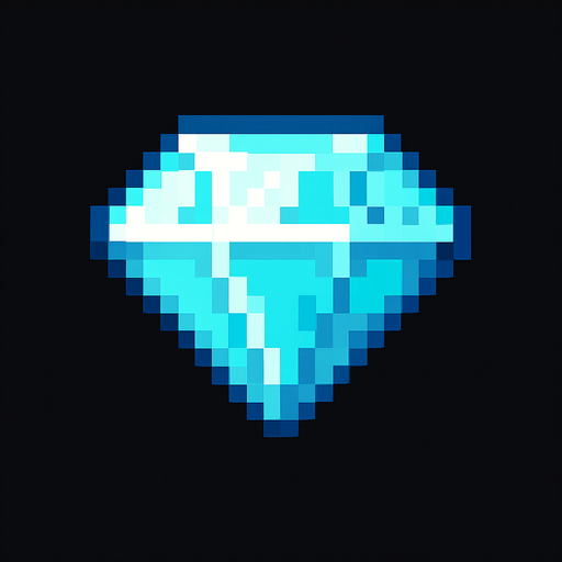 2d pixel bir elmas.
In-Game asset.  2d.  High contrast.  No shadows