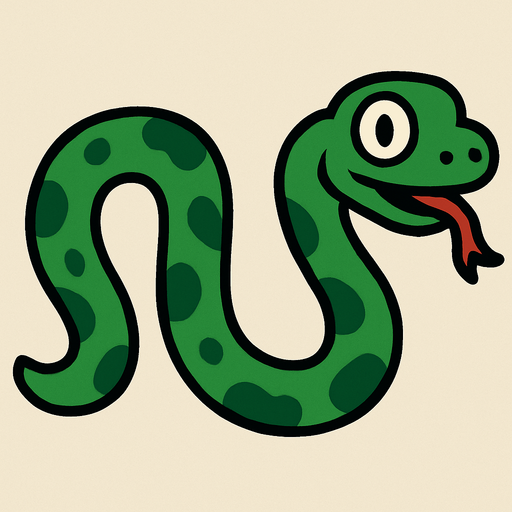 cartoonish snake body to connect with snake head on the right side, no end on the right.
In-Game asset.  2d.  High contrast.  No shadows