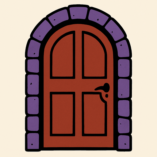 The door.
In-Game asset.  2d.  High contrast.  No shadows