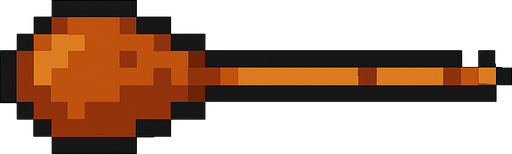 Horizontal drumstick for drum 2d pixelart.
In-Game asset.  2d.  High contrast.  No shadows