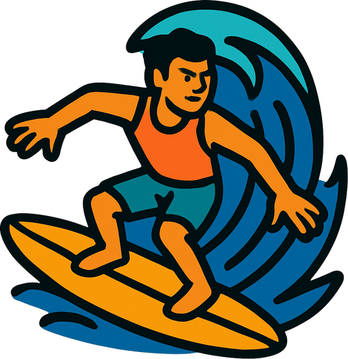 surfer.
In-Game asset.  2d.  High contrast.  No shadows