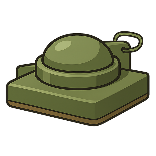 landmine
. No background. Transparent background. Blank background. No shadows. 2d. In-Game asset. flat