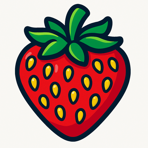 Strawberry.
In-Game asset.  2d.  High contrast.  No shadows