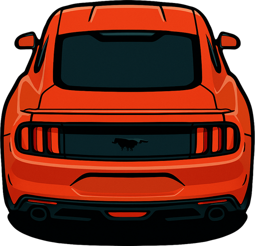 Yeni ford mustang arkasi ama yukaridan
In-Game asset.  2d.  High contrast.  No shadows