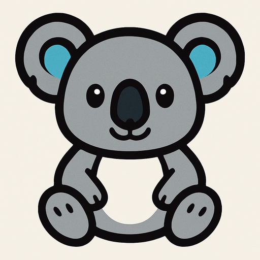 cute koala.
In-Game asset.  2d.  High contrast.  No shadows