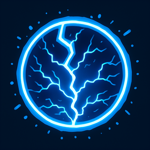 шаровая молния.
In-Game asset.  2d.  High contrast.  No shadows