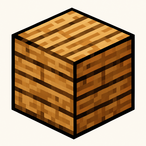 minecraft tahta blok.
In-Game asset.  High contrast.  No shadows