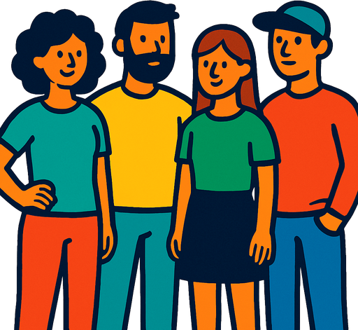 people.
In-Game asset.  2d.  High contrast.  No shadows