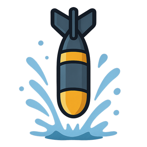 vertical torpedo fall.
In-Game asset.  2d.  High contrast.  No shadows