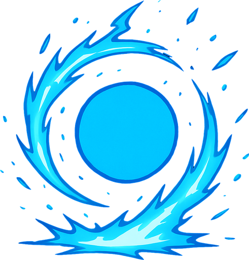 Blue circle magic attack.
In-Game asset.  2d.  High contrast.  No shadows
