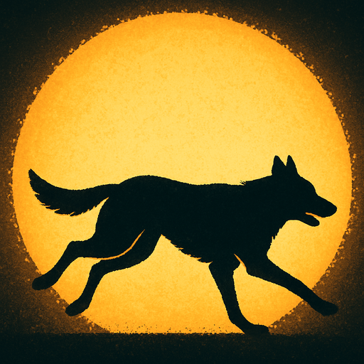 Silueta de perro corriendo